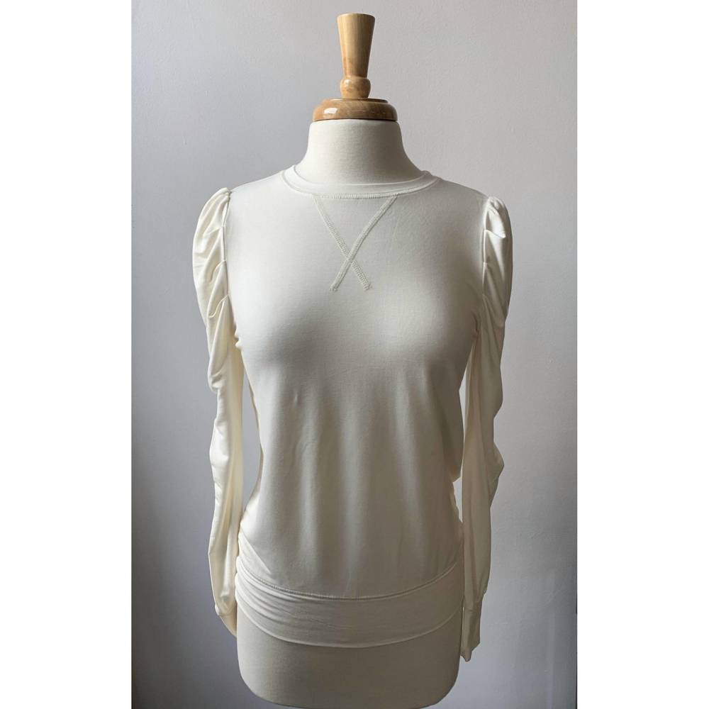 NEW BOBI puff sleeve top in cream
